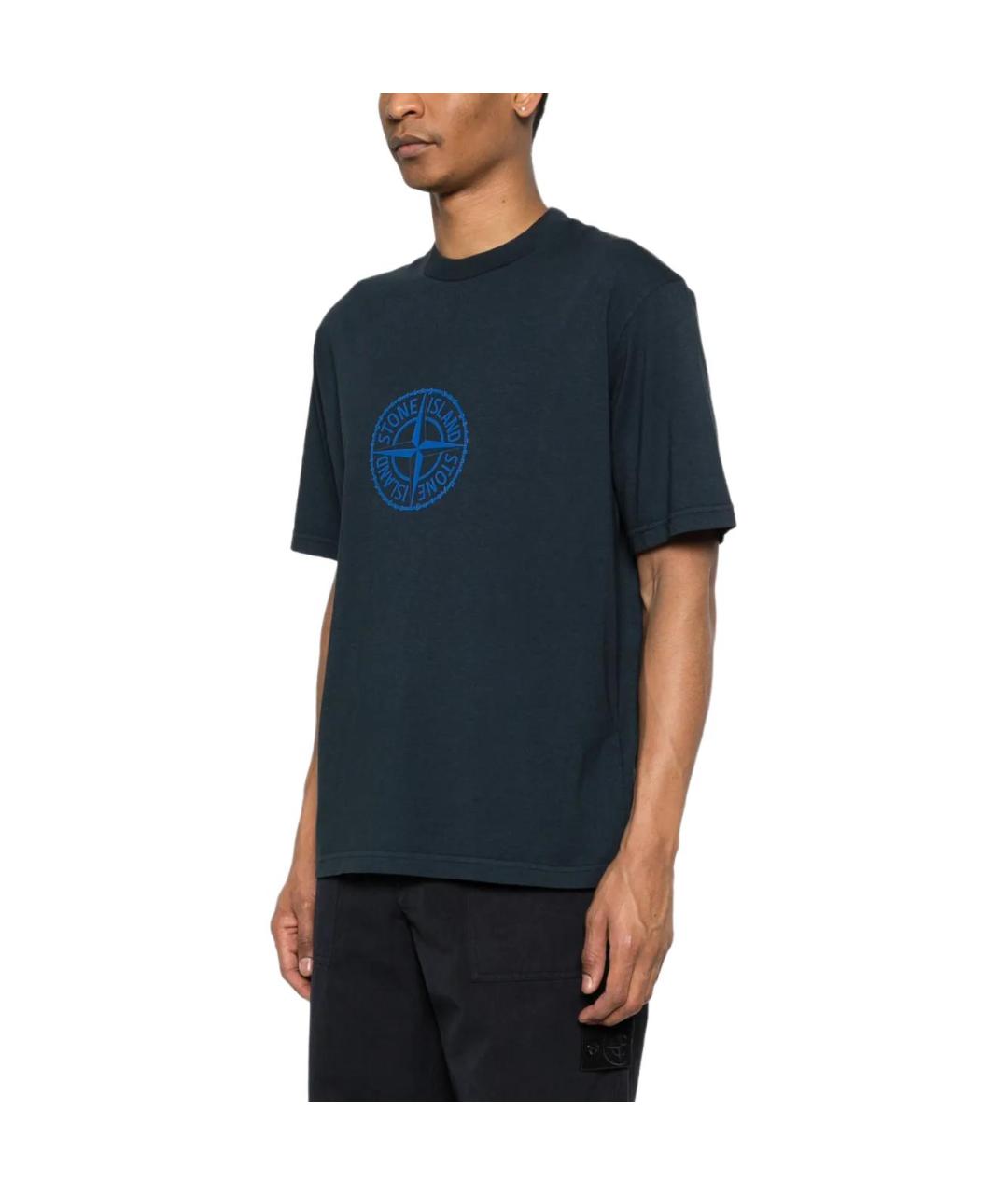 STONE ISLAND Синяя футболка, фото 4