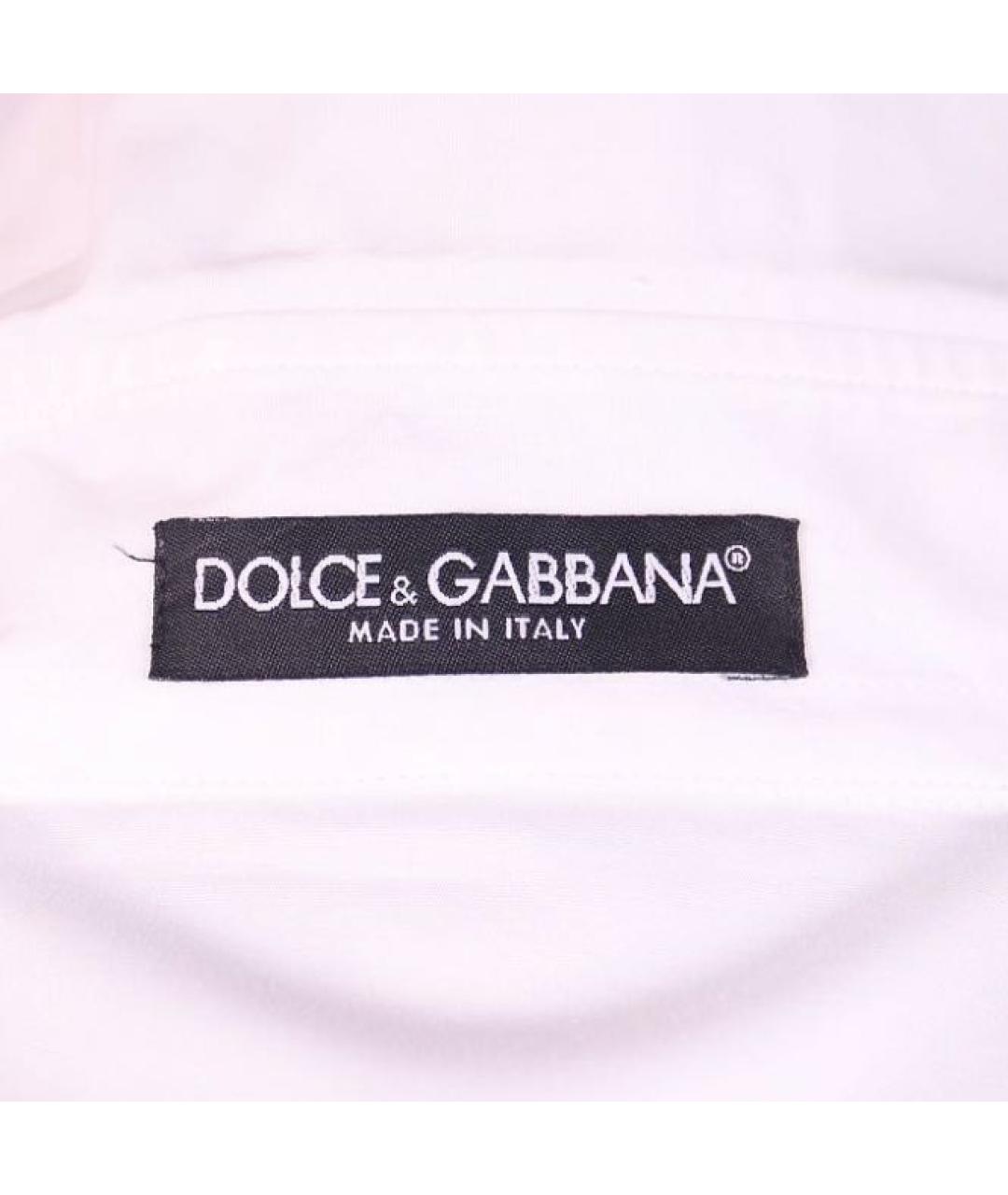 DOLCE&GABBANA Белая хлопковая рубашка, фото 6