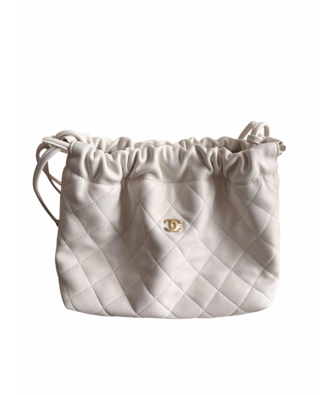 CHANEL Белая кожаная сумка через плечо, фото 1