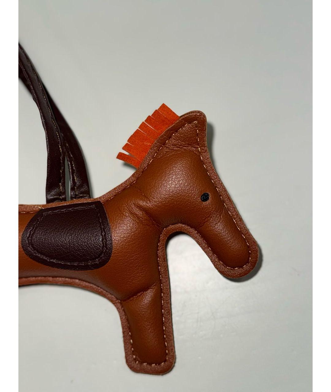 HERMES Коричневый брелок, фото 3