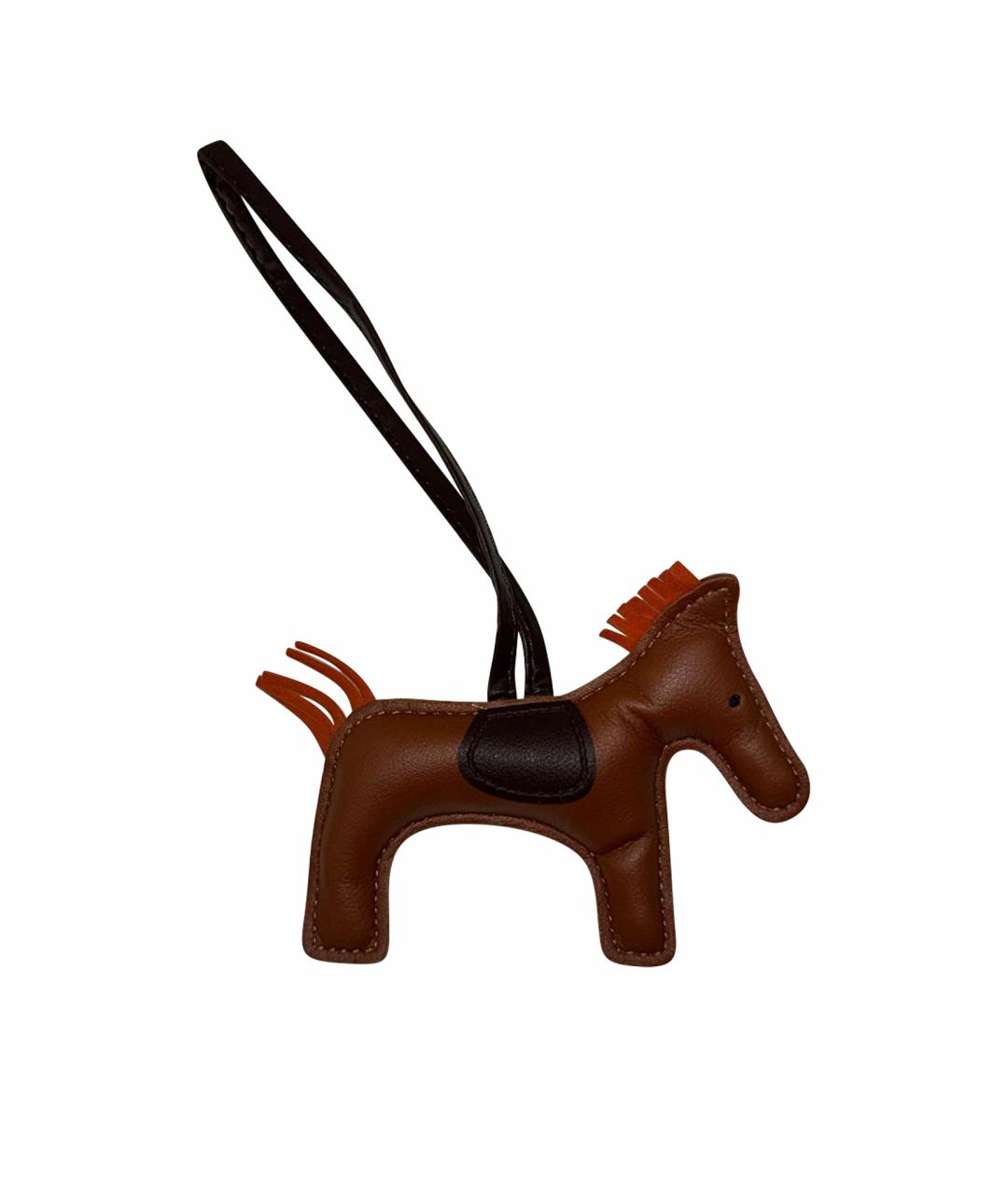 HERMES Коричневый брелок, фото 1