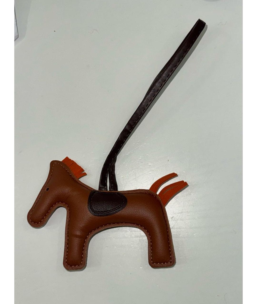 HERMES Коричневый брелок, фото 2