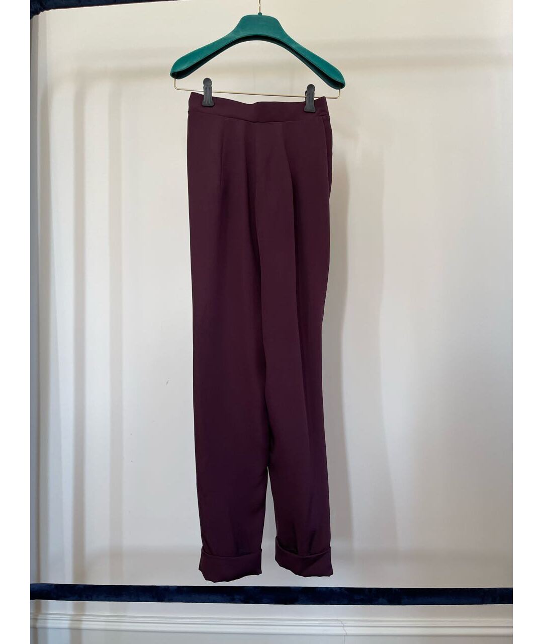 ULYANA SERGEENKO Фиолетовые шелковые прямые брюки, фото 2