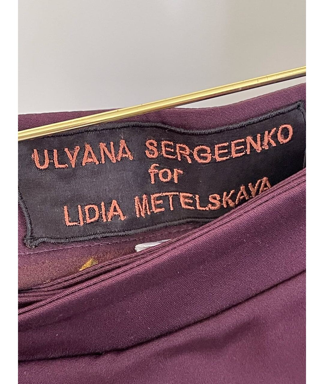 ULYANA SERGEENKO Фиолетовые шелковые прямые брюки, фото 3