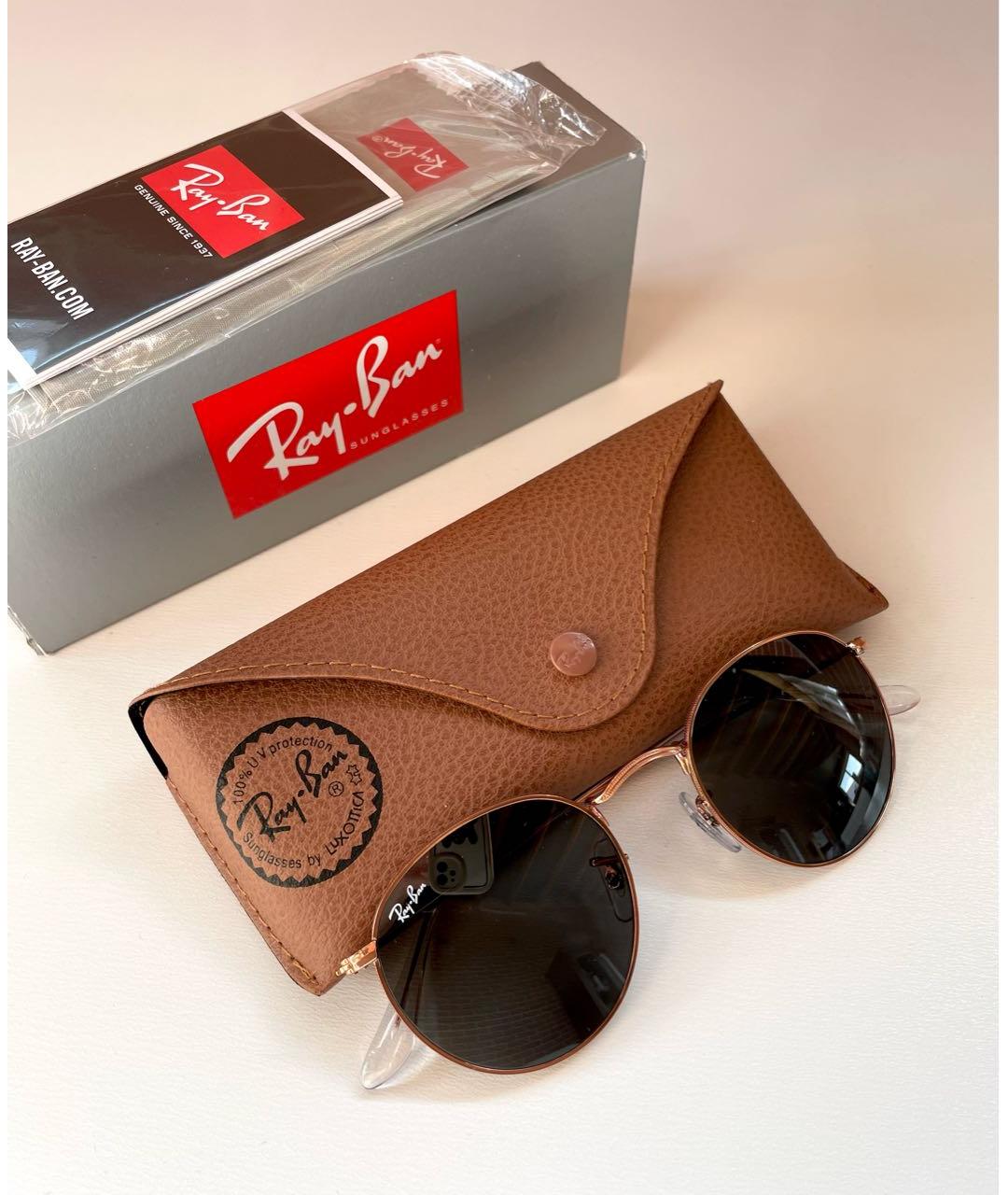 RAY BAN Черные металлические солнцезащитные очки, фото 2