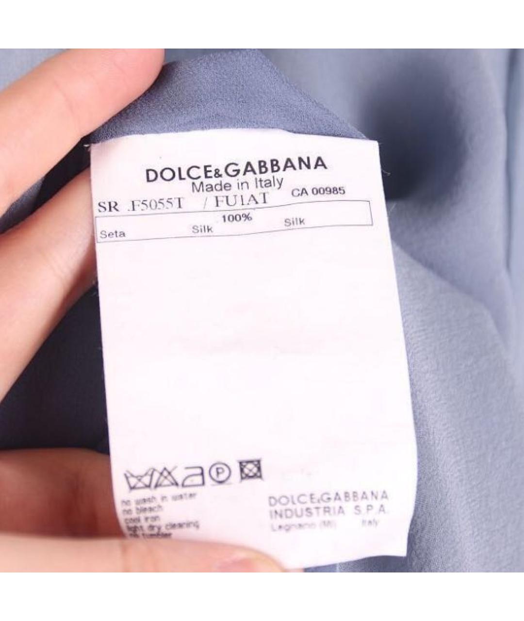 DOLCE&GABBANA Серая шелковая блузы, фото 5