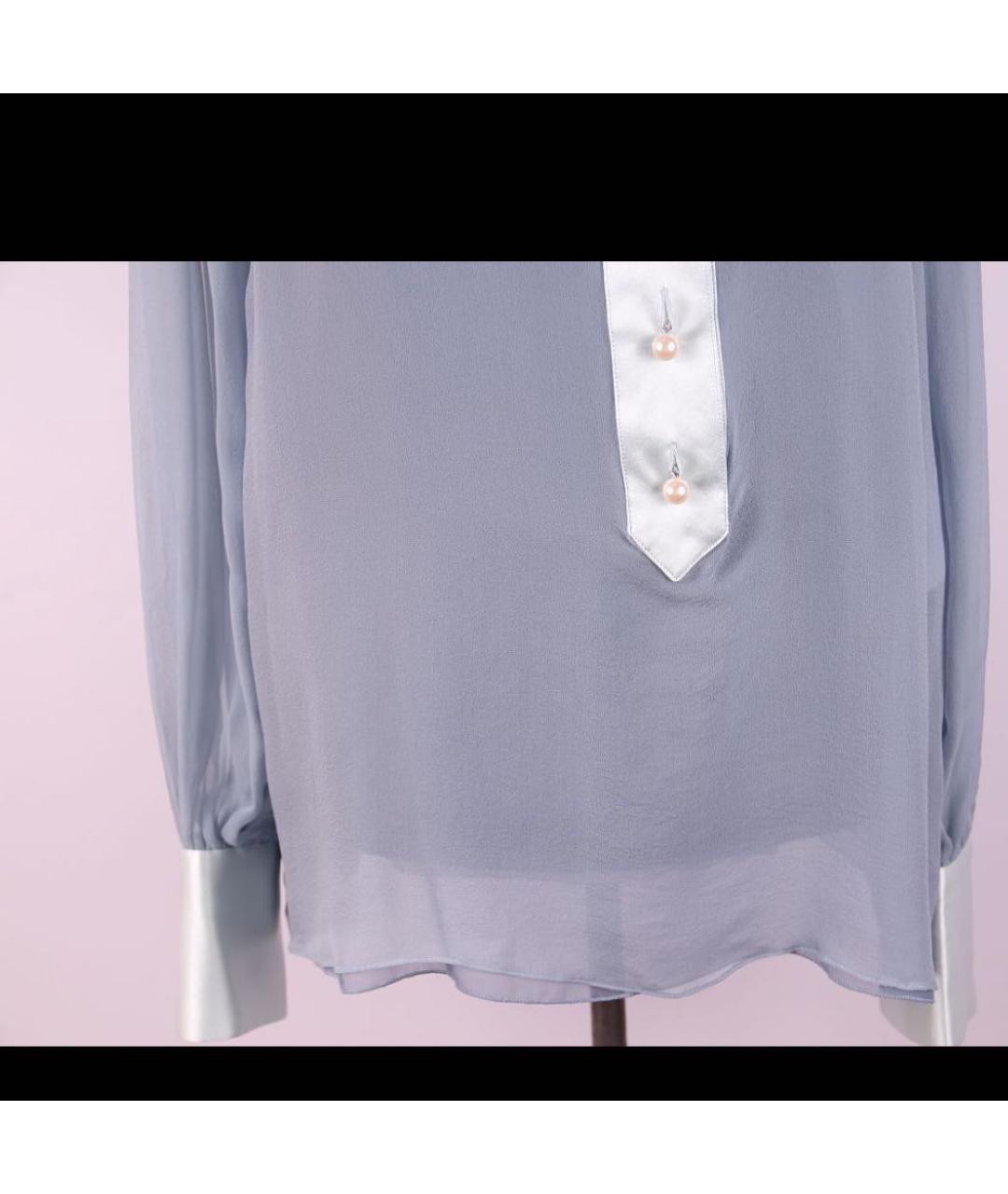 DOLCE&GABBANA Серая шелковая блузы, фото 7