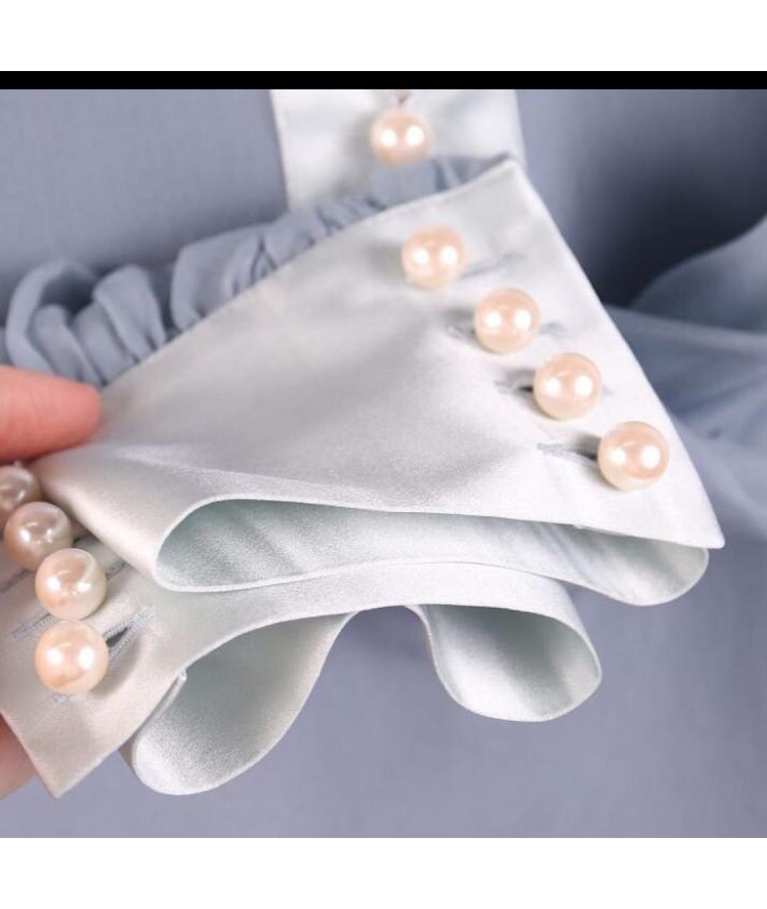 DOLCE&GABBANA Серая шелковая блузы, фото 2