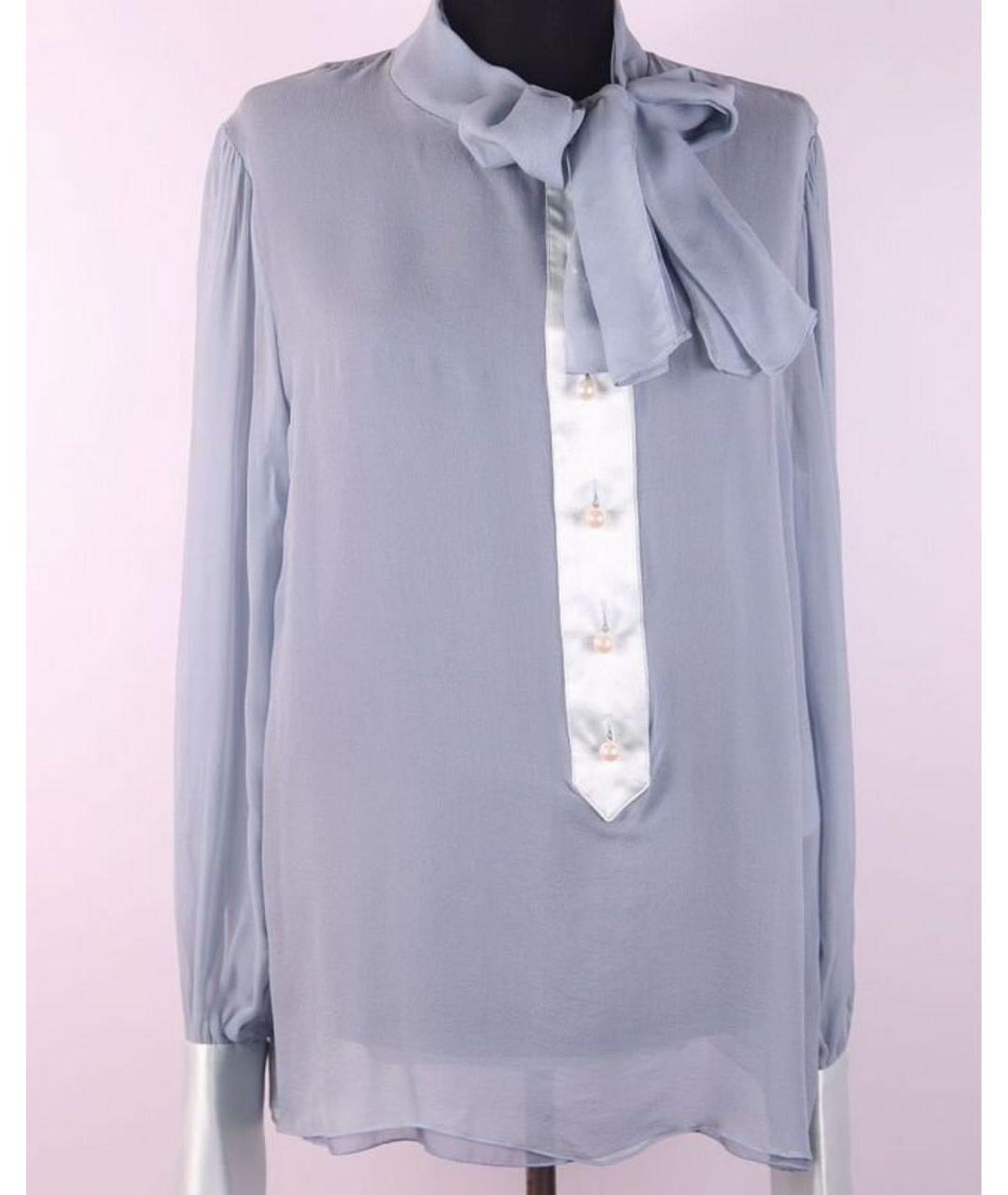DOLCE&GABBANA Серая шелковая блузы, фото 9