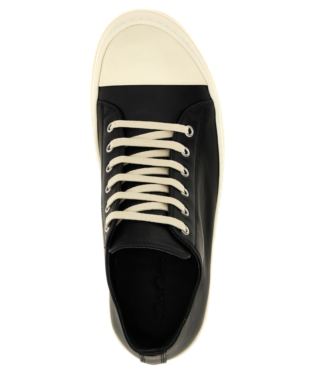 RICK OWENS Черные кожаные кроссовки, фото 4