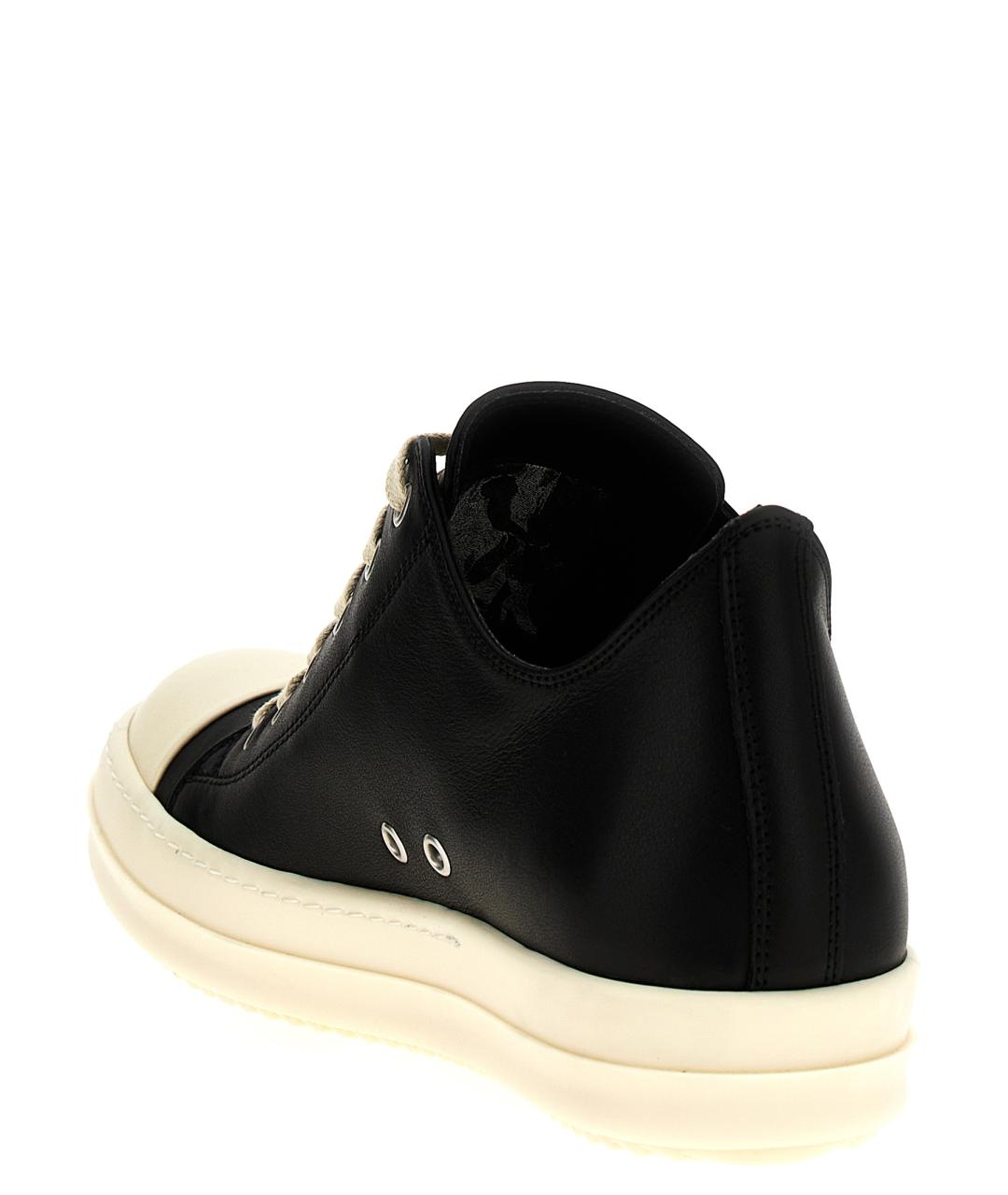 RICK OWENS Черные кожаные кроссовки, фото 3