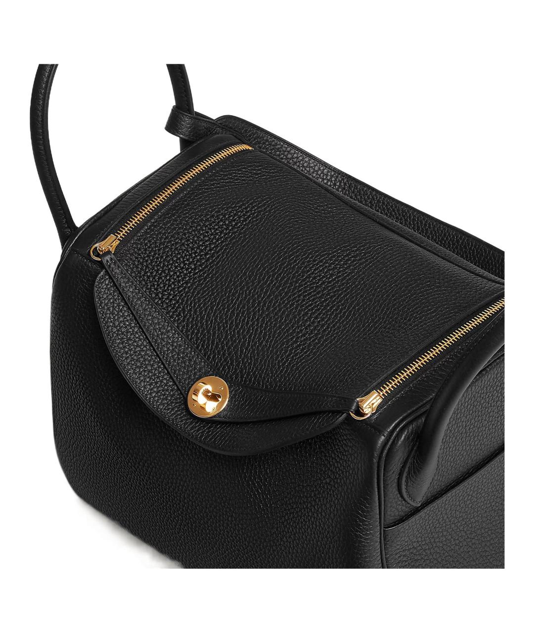 HERMES Черная кожаная сумка через плечо, фото 5