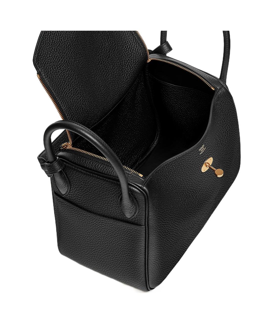 HERMES Черная кожаная сумка через плечо, фото 4