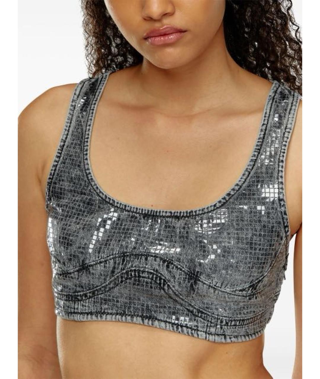 DIESEL Серая деним майка, фото 2