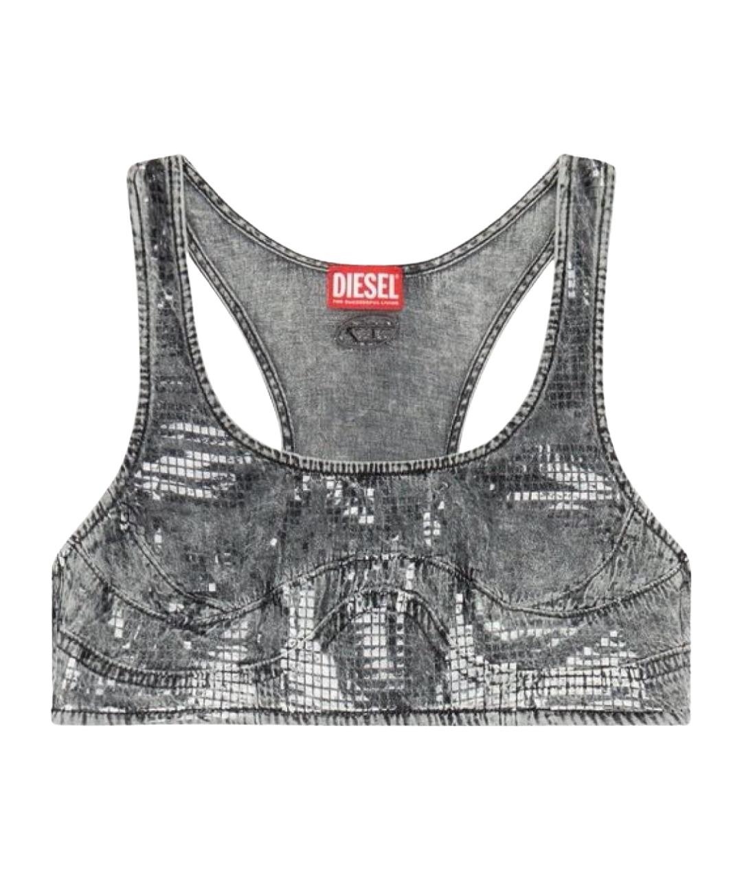 DIESEL Серая деним майка, фото 1