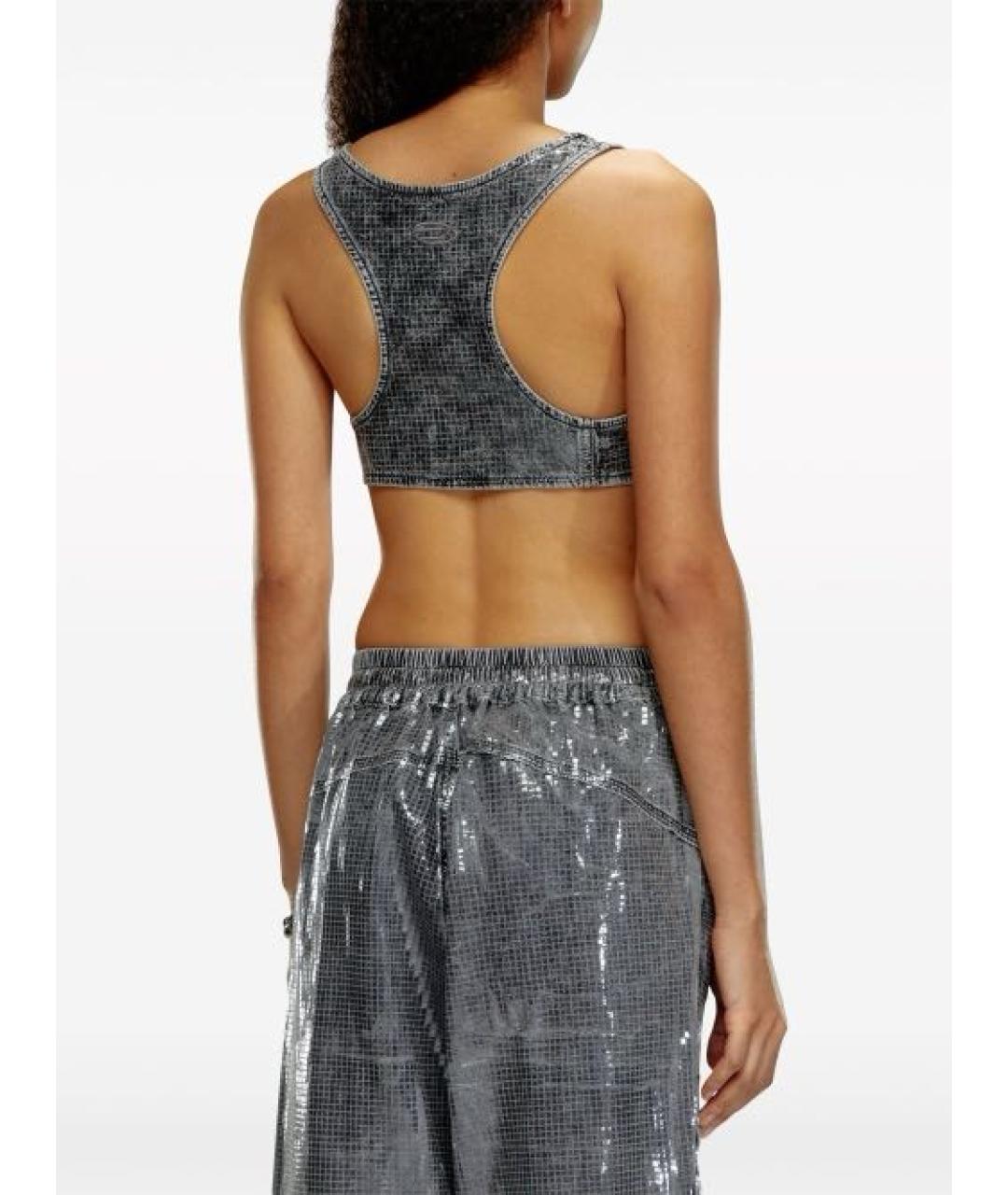 DIESEL Серая деним майка, фото 4