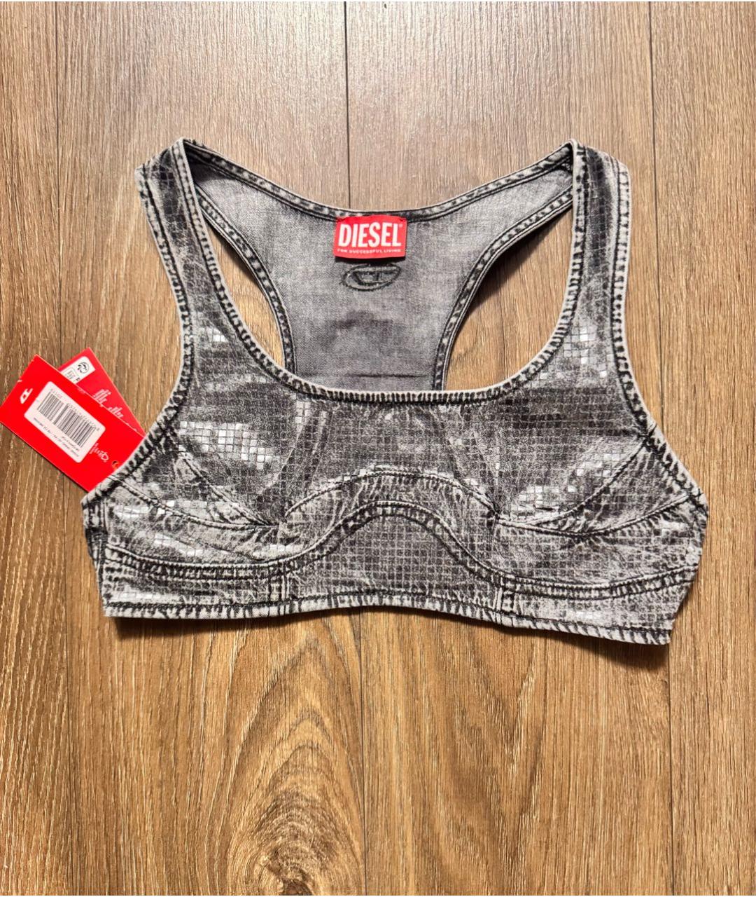 DIESEL Серая деним майка, фото 5