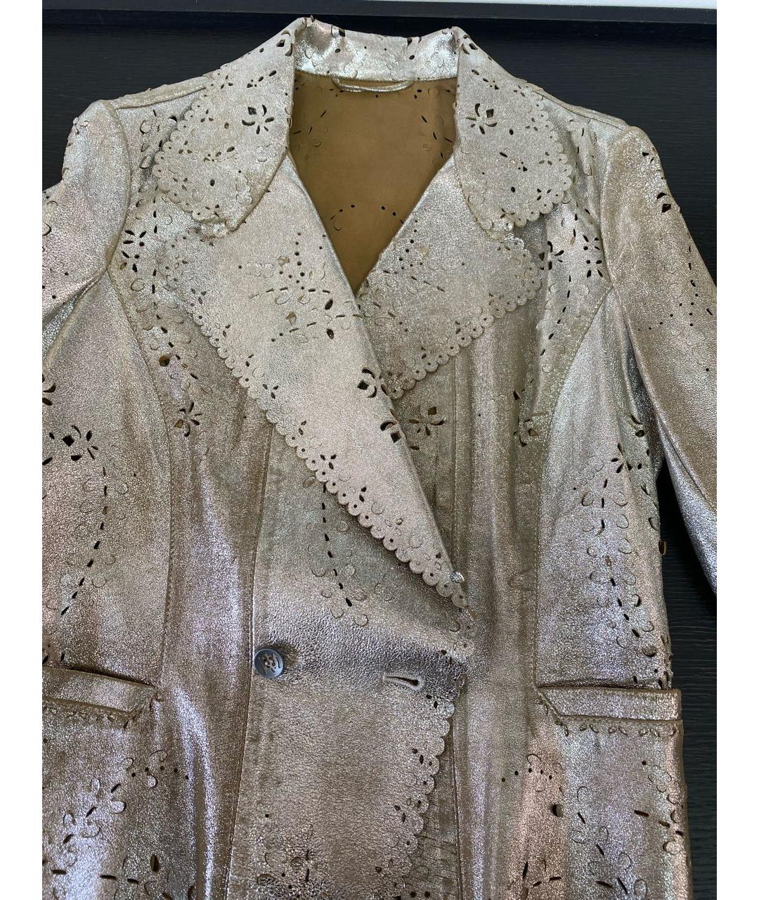 ERMANNO SCERVINO Бежевый кожаный жакет/пиджак, фото 8