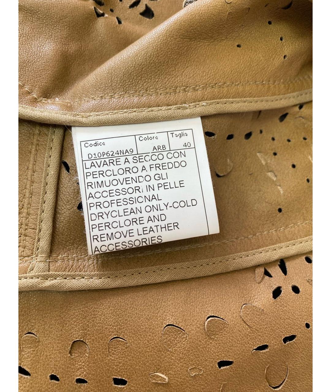 ERMANNO SCERVINO Бежевый кожаный жакет/пиджак, фото 6