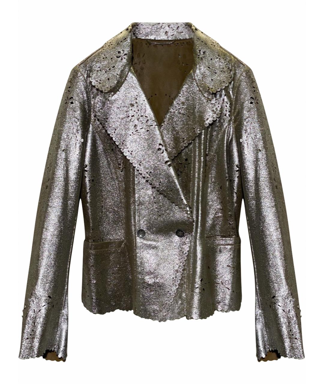 ERMANNO SCERVINO Бежевый кожаный жакет/пиджак, фото 1