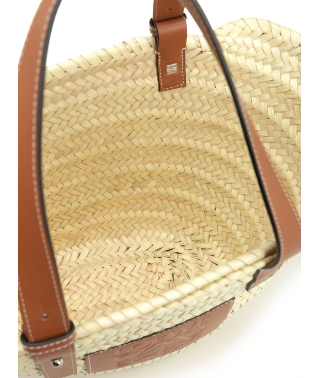 LOEWE Бежевая пелетеная сумка тоут, фото 4