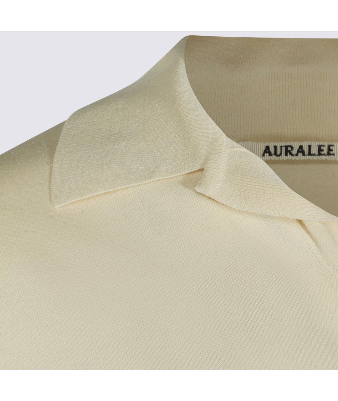 AURALEE Белое поло с коротким рукавом, фото 3