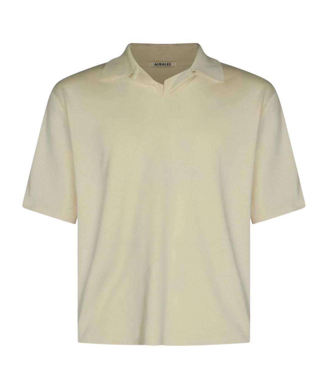 AURALEE Белое поло с коротким рукавом, фото 1