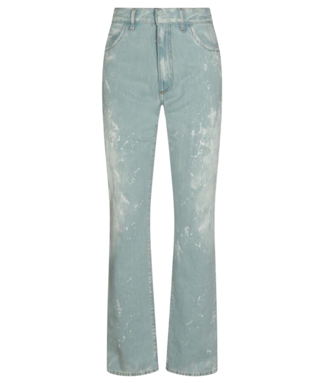 MM6 MAISON MARGIELA Голубые хлопковые прямые джинсы, фото 1