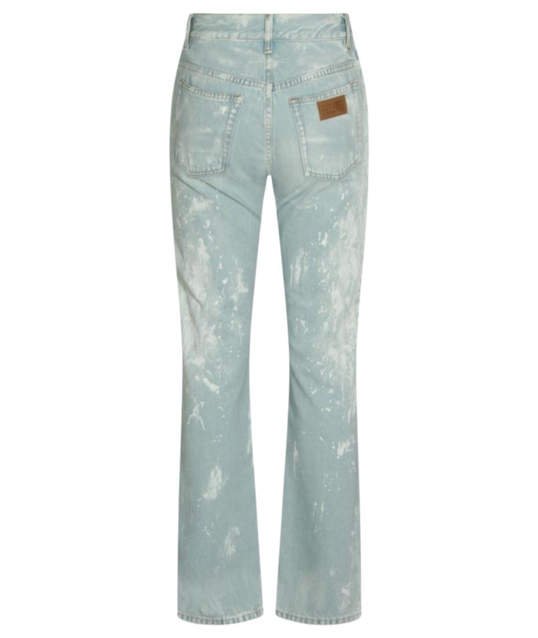 MM6 MAISON MARGIELA Голубые хлопковые прямые джинсы, фото 2