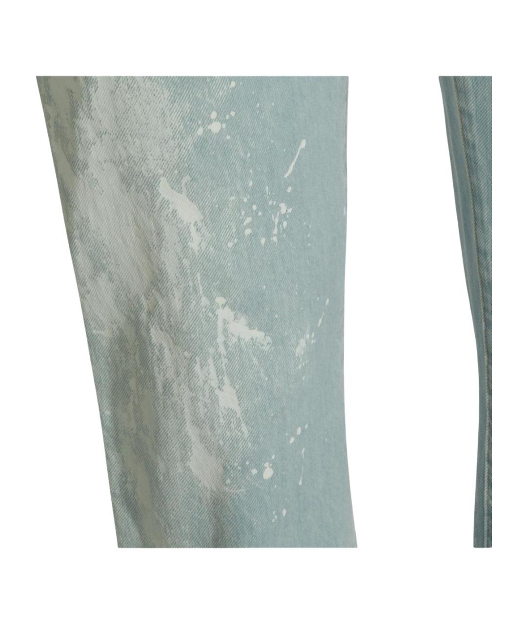 MM6 MAISON MARGIELA Голубые хлопковые прямые джинсы, фото 4