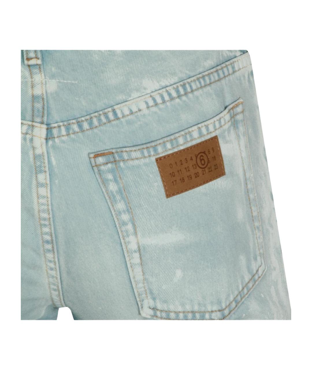 MM6 MAISON MARGIELA Голубые хлопковые прямые джинсы, фото 5