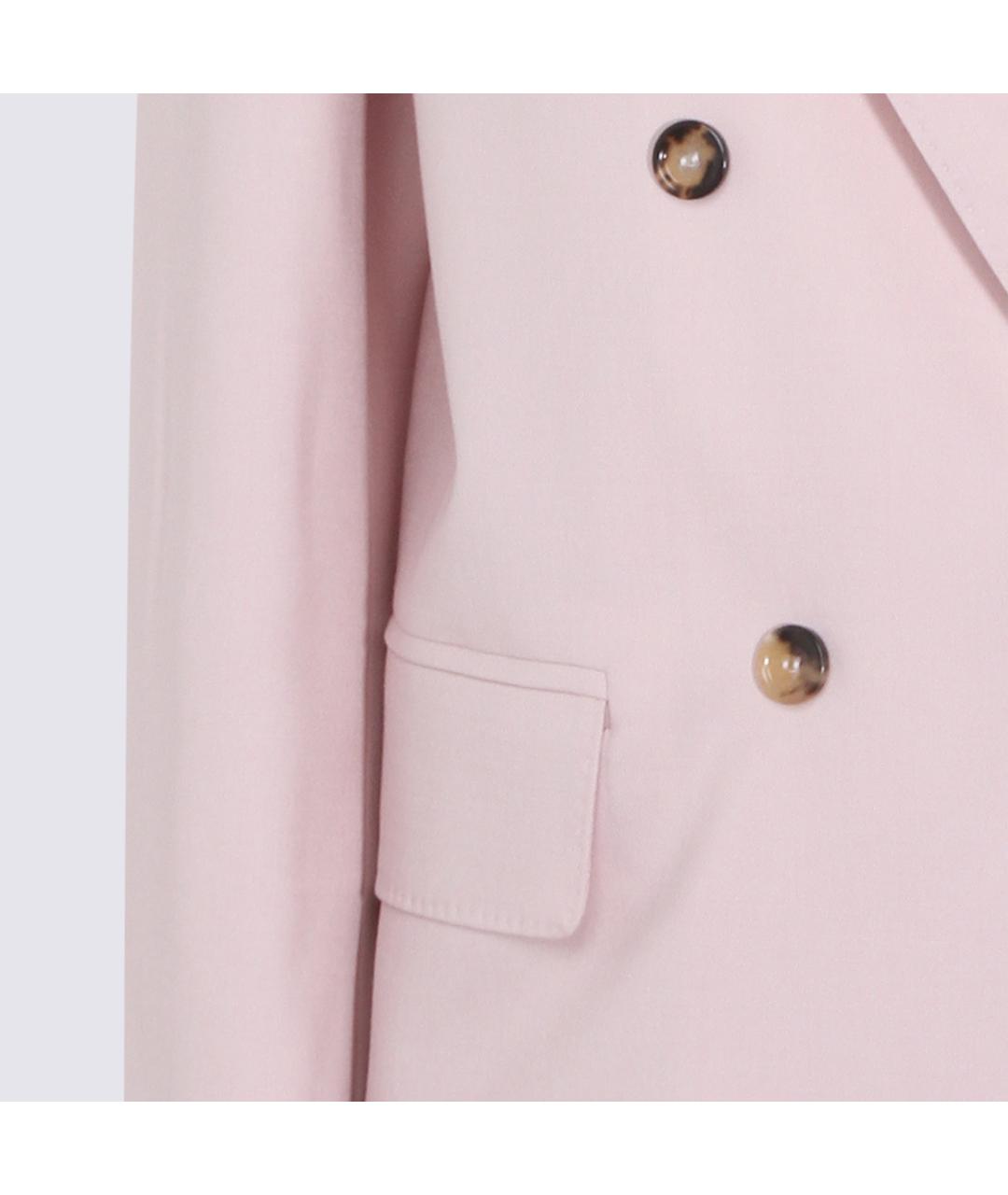 MAX MARA Розовый шерстяной жакет/пиджак, фото 4