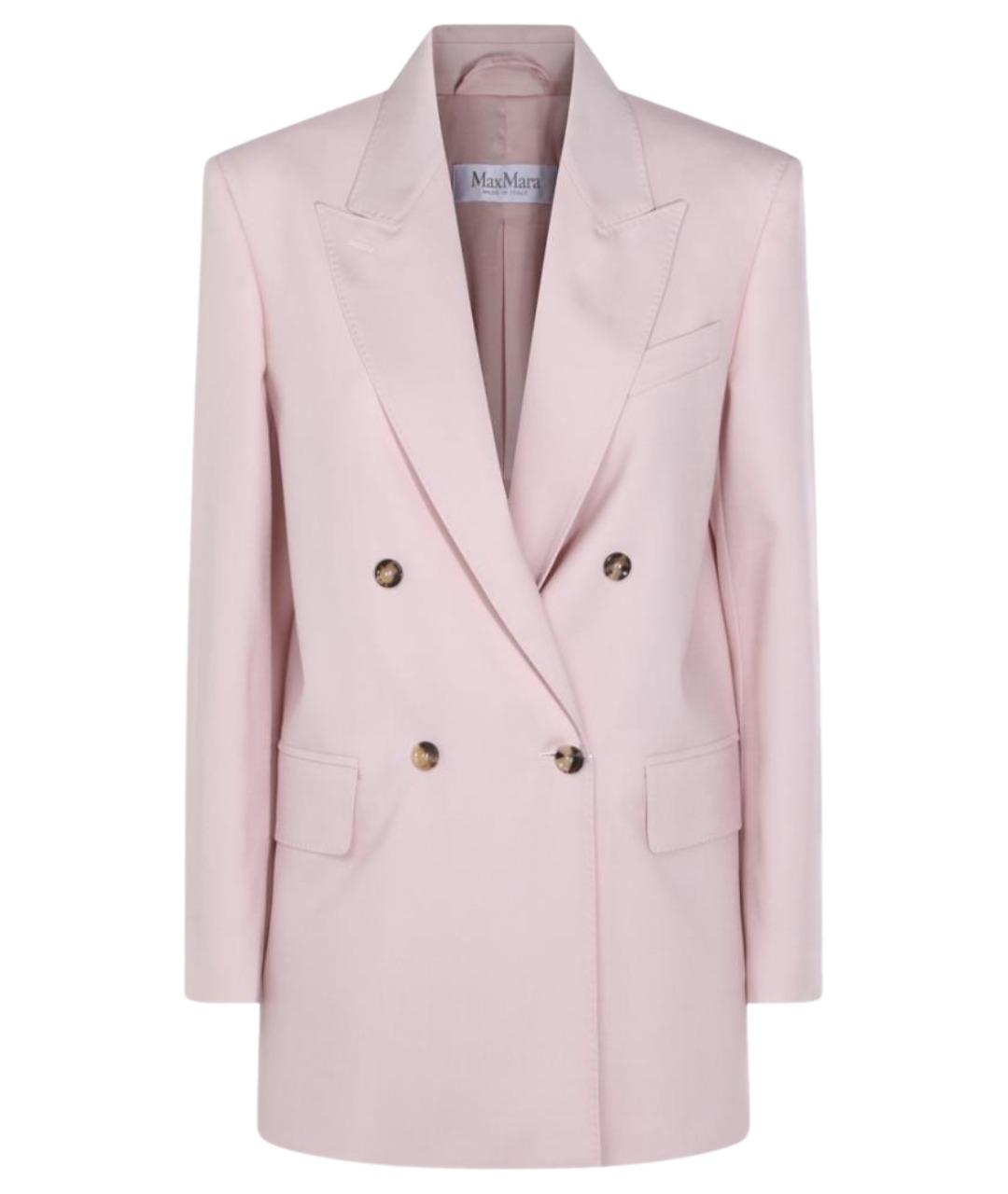 MAX MARA Розовый шерстяной жакет/пиджак, фото 1