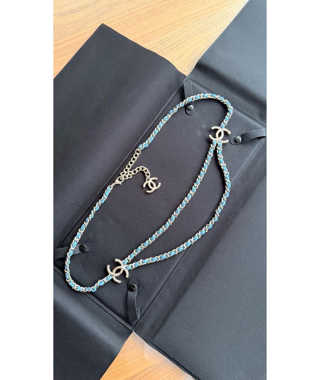 CHANEL Голубой кожаный ремень, фото 3