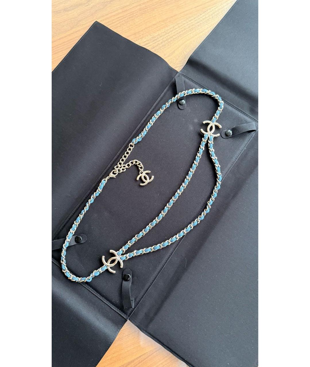 CHANEL Голубой кожаный ремень, фото 2