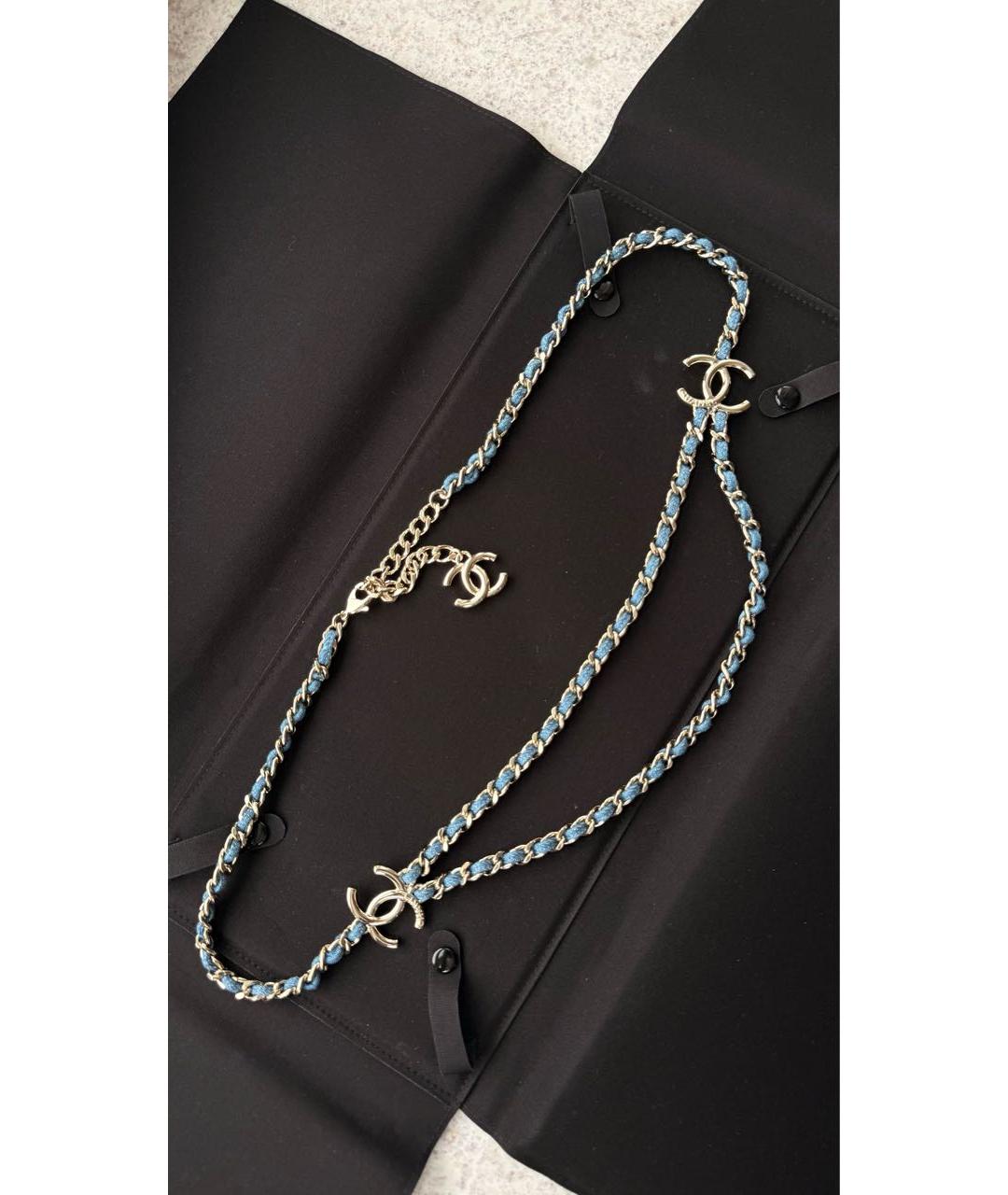 CHANEL Голубой кожаный ремень, фото 4