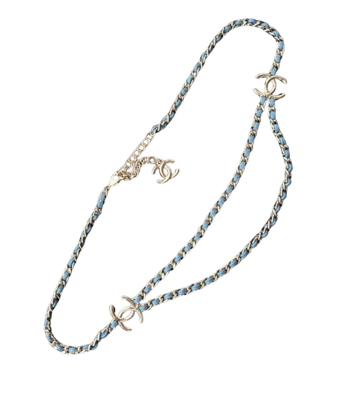 CHANEL Голубой кожаный ремень, фото 1