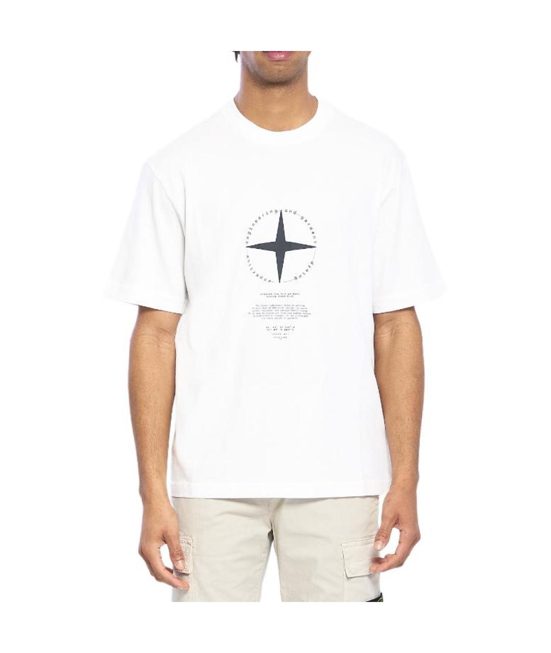 STONE ISLAND Белая футболка, фото 3