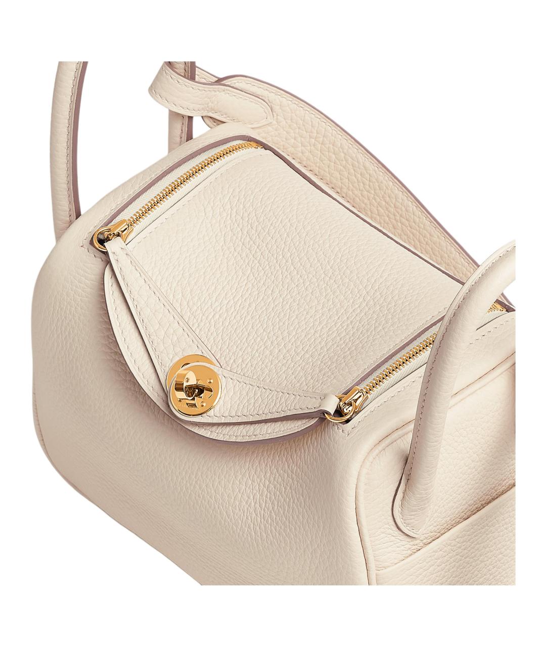 HERMES Бежевая кожаная сумка через плечо, фото 3