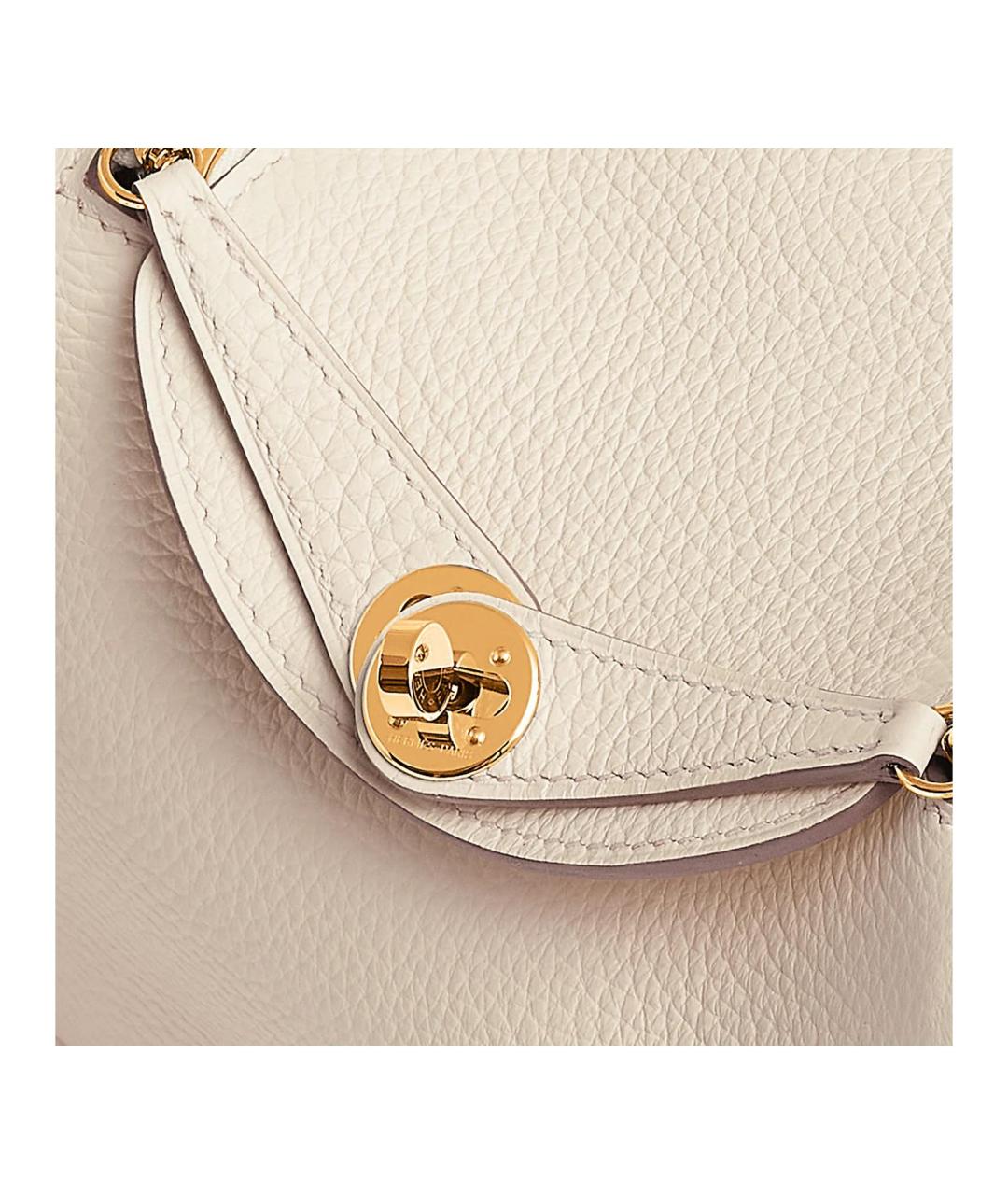 HERMES Бежевая кожаная сумка через плечо, фото 5