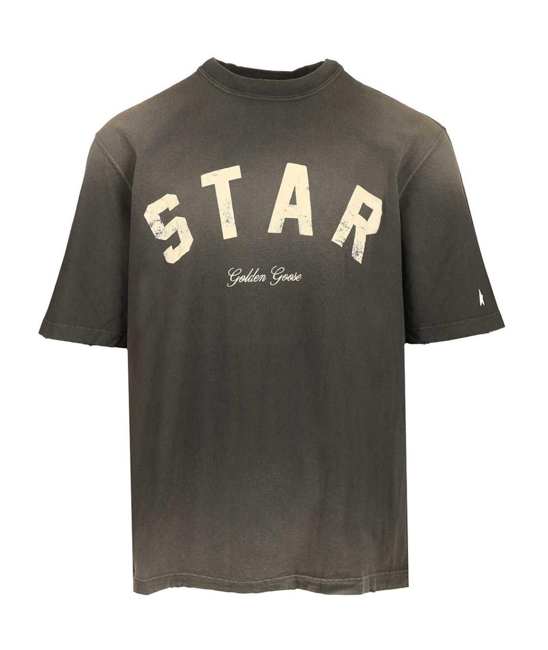 GOLDEN GOOSE DELUXE BRAND Черная хлопковая футболка, фото 1