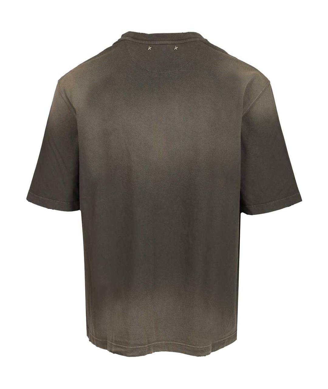 GOLDEN GOOSE DELUXE BRAND Черная хлопковая футболка, фото 2