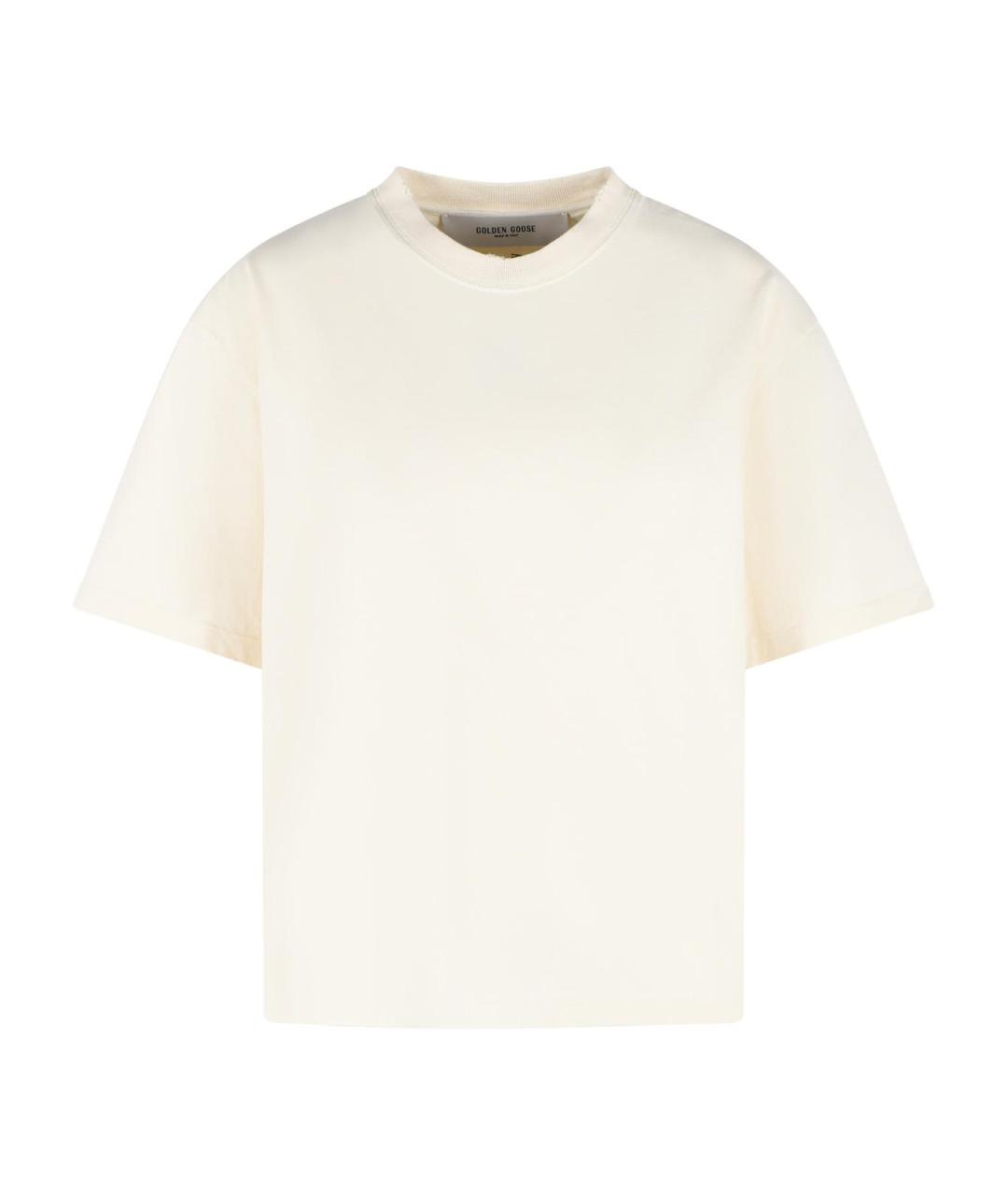 GOLDEN GOOSE DELUXE BRAND Бежевая хлопковая футболка, фото 1