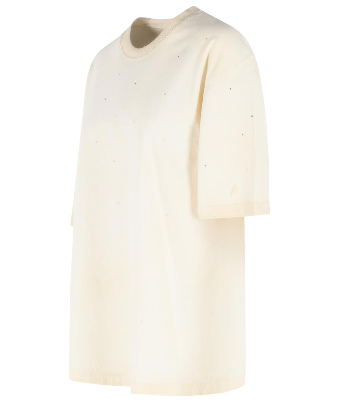 GOLDEN GOOSE DELUXE BRAND Бежевая хлопковая футболка, фото 2