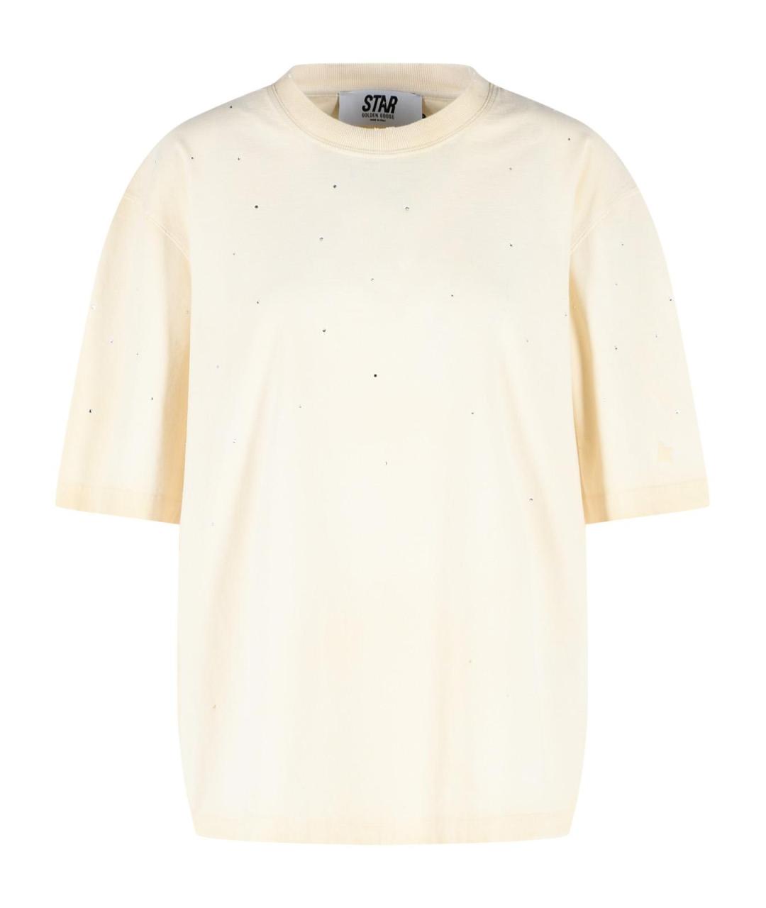 GOLDEN GOOSE DELUXE BRAND Бежевая хлопковая футболка, фото 1