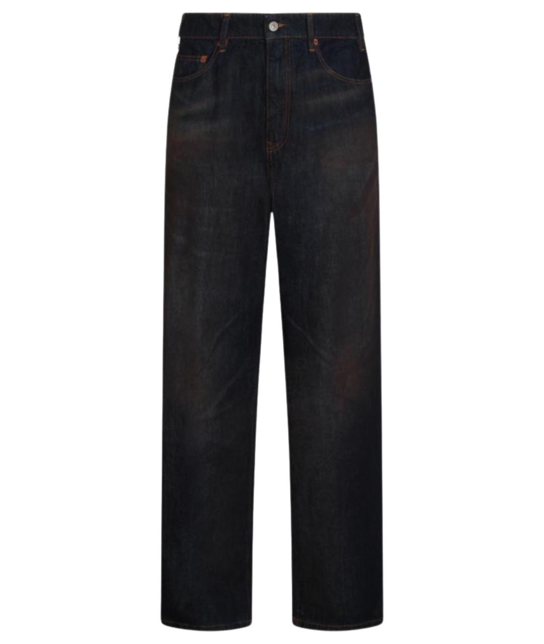 MM6 MAISON MARGIELA Синие хлопковые прямые джинсы, фото 1