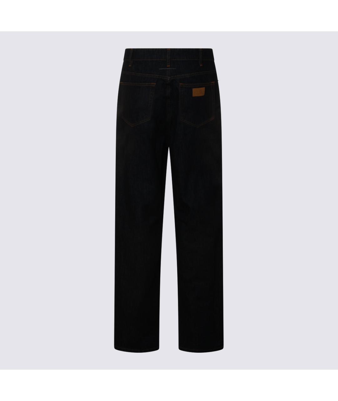 MM6 MAISON MARGIELA Синие хлопковые прямые джинсы, фото 2