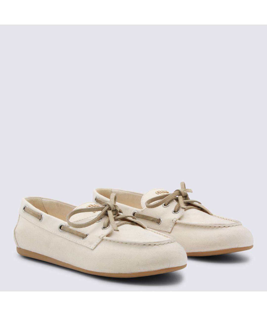 MIU MIU Белые замшевые лоферы, фото 2