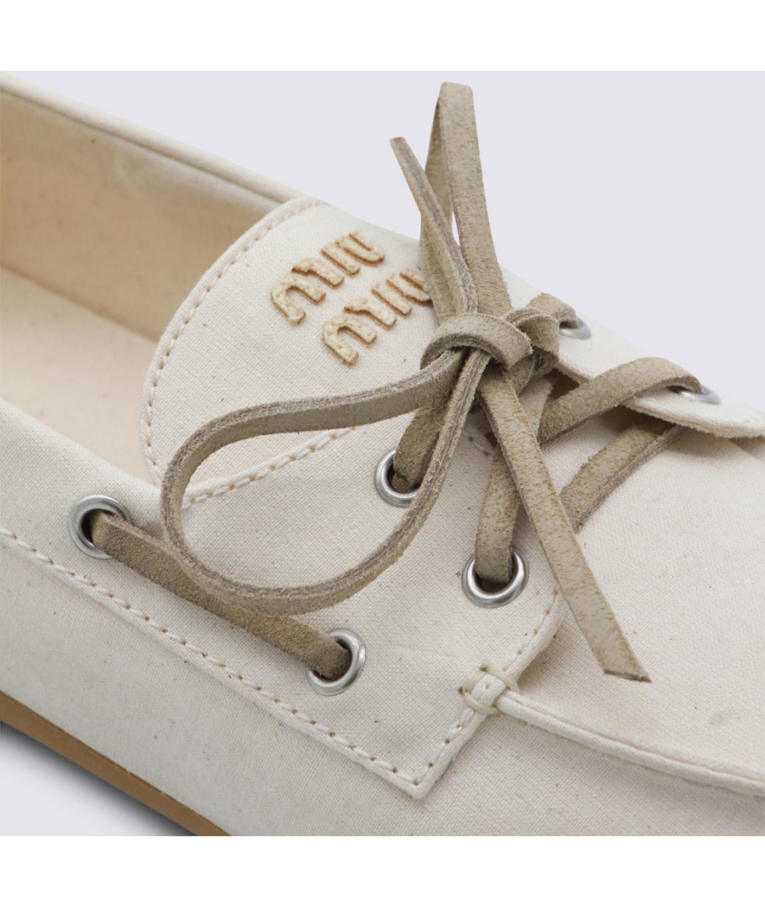 MIU MIU Белые замшевые лоферы, фото 4