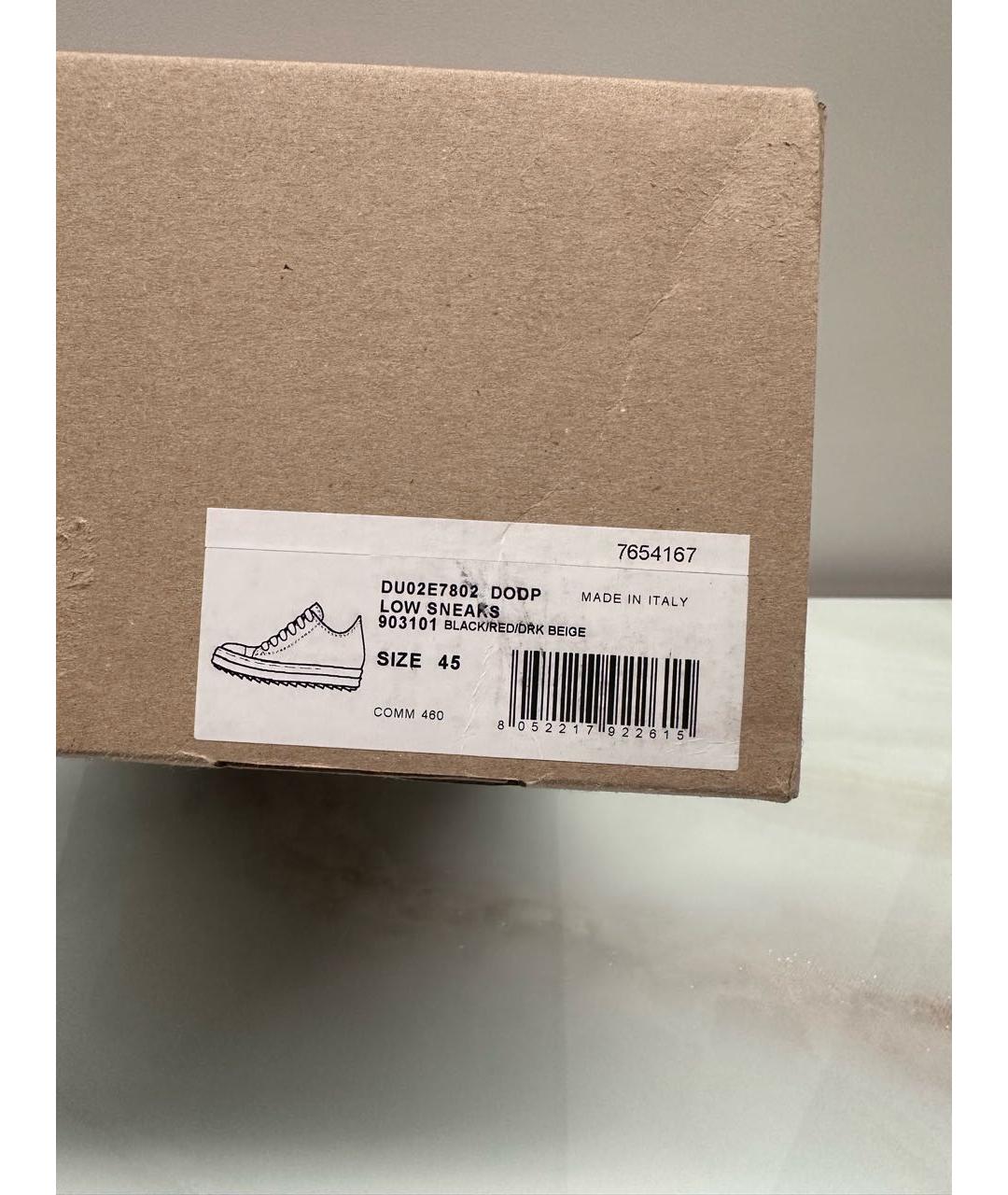 RICK OWENS Черные низкие кроссовки / кеды, фото 7